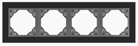 90910 ES, EFAPEL, LOGUS90, CRYSTAL, ramka 1-krotna, czarne szkło/grafit