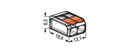 Wago złączka uniwersalna Compact do przewodów jednodrutowych wielodrutowych 2x 0,14-4 mm2 221-412 10 szt