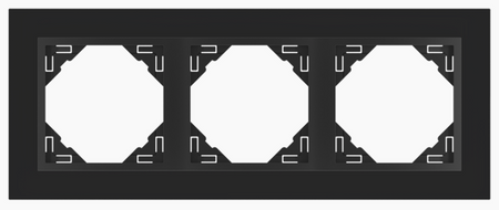 Efapel Logus90 crystal ramka 3-krotna, czarne szkło/czarny 90930 TEP