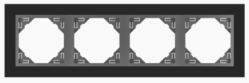 90910 ES, EFAPEL, LOGUS90, CRYSTAL, ramka 1-krotna, czarne szkło/grafit