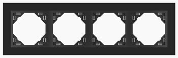 90910 EP, EFAPEL, LOGUS90, CRYSTAL, ramka 1-krotna, czarne szkło/czarny